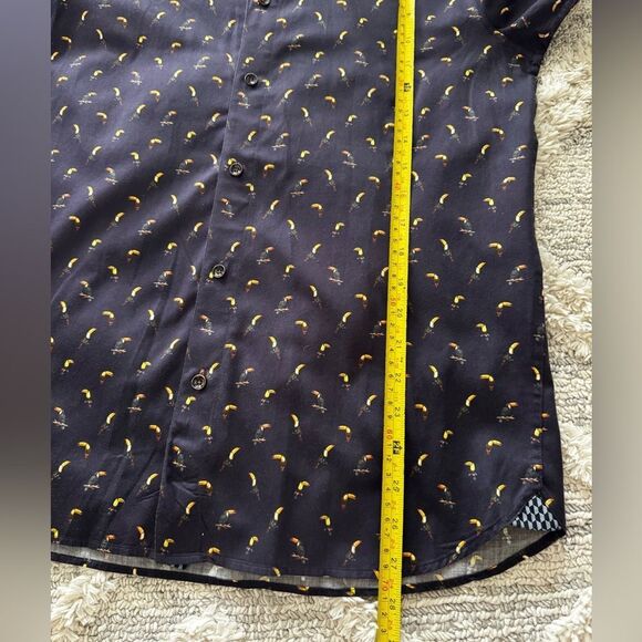 Ted Baker London Toucan Bird Print Shirt Slim Navy Size- 3 / M - Picture 9 of 9